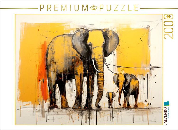 Produktbild: CALVENDO Puzzle Elefantenfamilie | 2000 Teile Lege-Gr&ouml;&szlig;e 90x67cm Foto-Puzzle f&uuml;r gl&uuml;ckliche Stunden