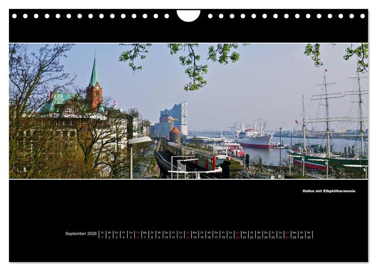 Produktbild: Hamburg Panoramen 2026 (Wandkalender 2026 DIN A4 quer), CALVENDO Monatskalender