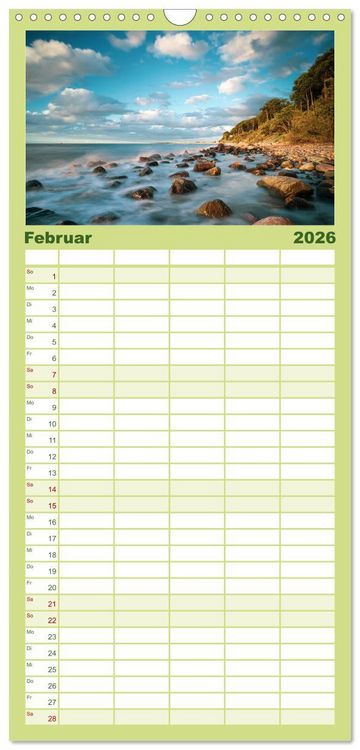 Produktbild: Familienplaner 2026 - Farben der Ostsee II mit 5 Spalten (Wandkalender, 21 x 45 cm) CALVENDO