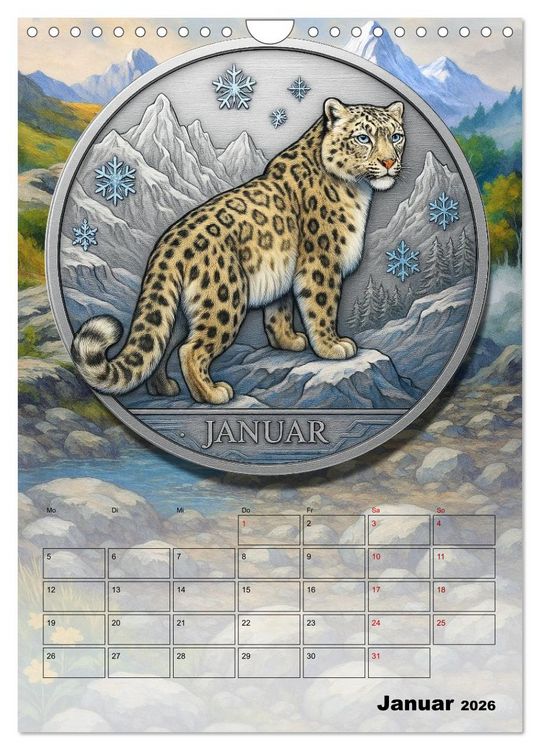 Produktbild: Katzenadel in Silber (Wandkalender 2026 DIN A4 hoch), CALVENDO Monatskalender