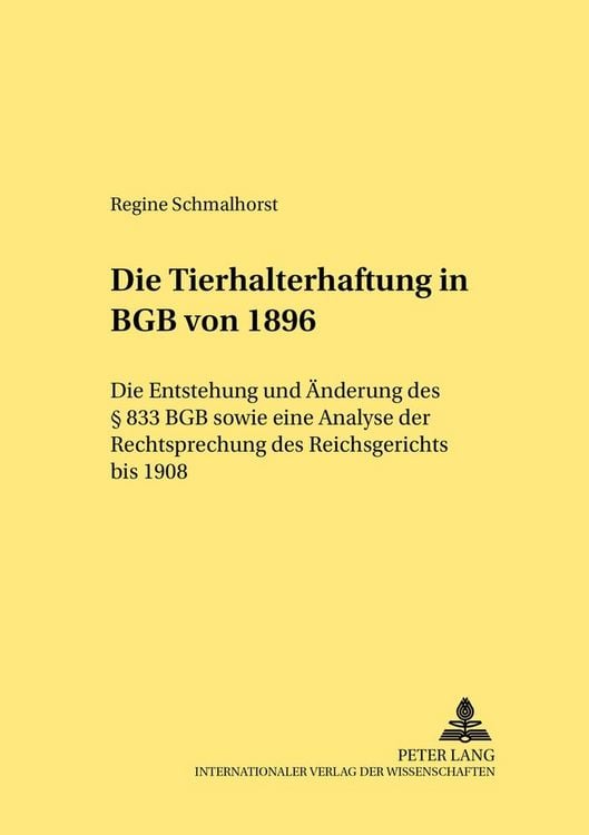 Produktbild: Die Tierhalterhaftung im BGB von 1896
