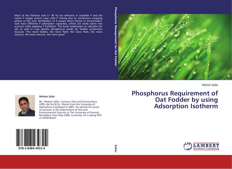 Produktbild: Phosphorus Requirement of Oat Fodder by using Adsorption Isotherm