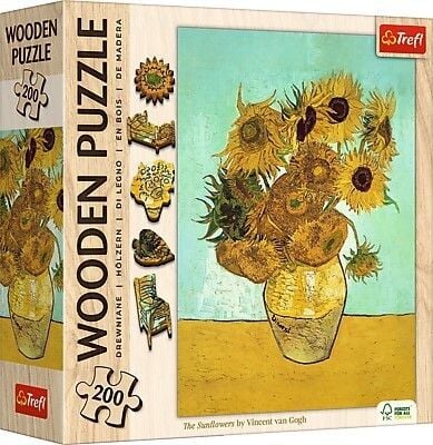 Produktbild: Holz Puzzle 200 - Sonnenblumen - Vincent van Gogh