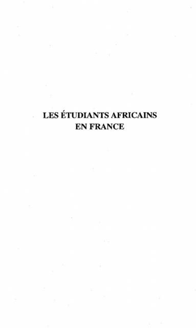 Produktbild: Les etudiants africains en France (1950-1965)