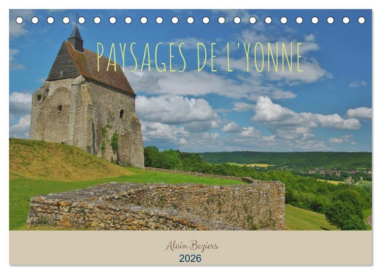 Produktbild: Paysages de l'Yonne (Calendrier de bureau 2026 DIN A5 vertical), CALVENDO calendrier mensuel