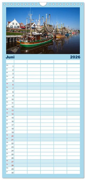Produktbild: Familienplaner 2026 - Fischerdorf Greetsiel. Bezauberndes Warfendorf der Krummh&ouml;rn mit 5 Spalten (Wandkalender, 21 x 45 cm) CALVENDO