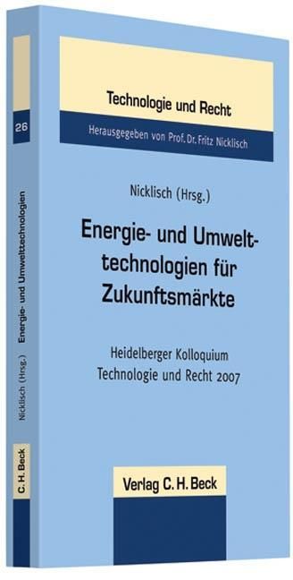 Produktbild: Energie- und Umwelttechnologien f&uuml;r Zukunftsm&auml;rkte