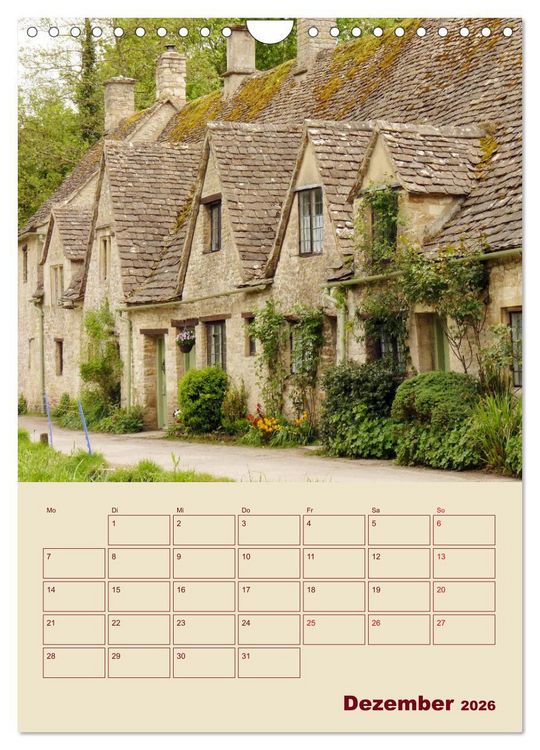 Produktbild: Die Cotswolds Englands gr&uuml;nes Herz (Wandkalender 2026 DIN A4 hoch), CALVENDO Monatskalender