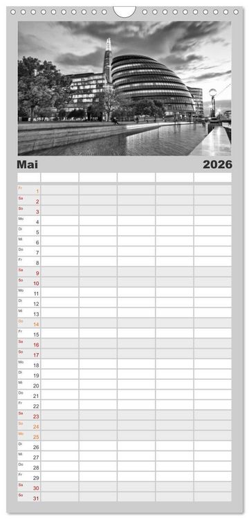 Produktbild: Familienplaner 2026 - LONDON Urbaner Flair mit 5 Spalten (Wandkalender, 21 x 45 cm) CALVENDO