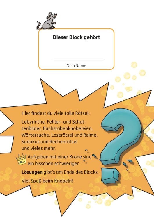 Produktbild: Rätselblock ab 6 Jahre - Band 1