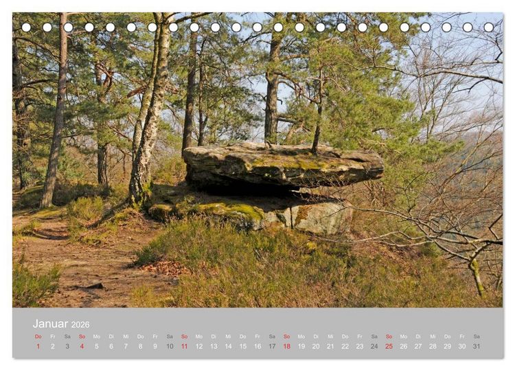 Produktbild: Felsen im Pf&auml;lzer Wald (Tischkalender 2026 DIN A5 quer), CALVENDO Monatskalender