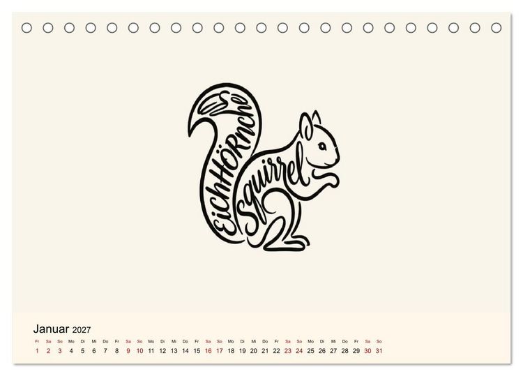 Produktbild: Buchstabentiere (Tischkalender 2027 DIN A5 quer), CALVENDO Monatskalender