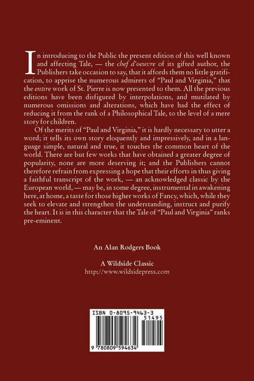 Produktbild: Paul and Virginia by Bernardin de Saint-Pierre, Fiction, Literary