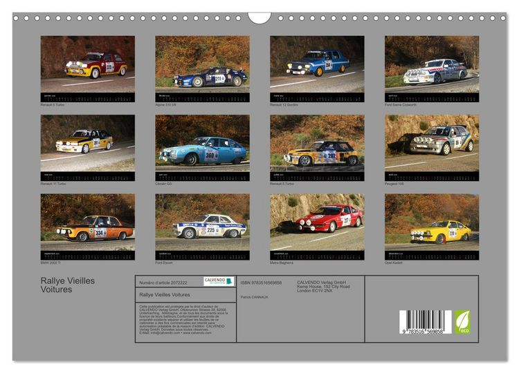 Produktbild: Rallye Vieilles Voitures (Calendrier mural 2026 DIN A3 vertical), CALVENDO calendrier mensuel
