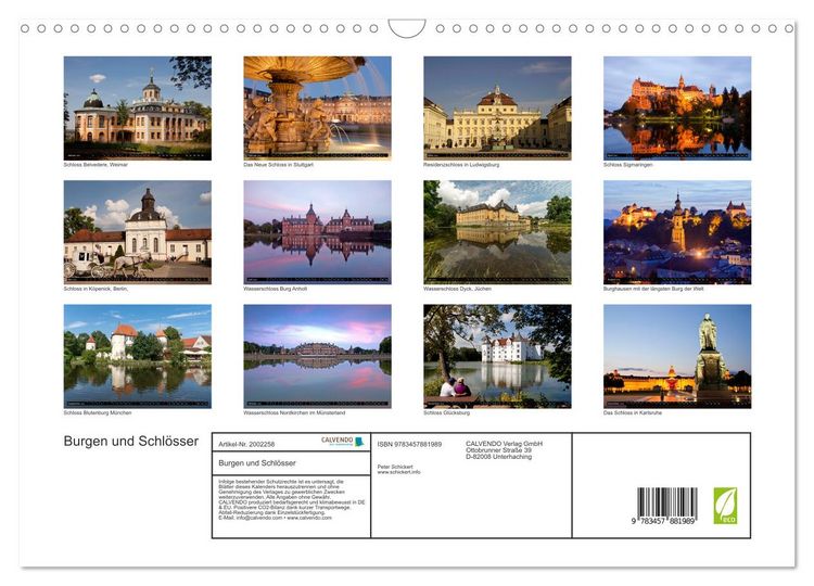 Produktbild: Burgen und Schl&ouml;sser (Wandkalender 2026 DIN A3 quer), CALVENDO Monatskalender