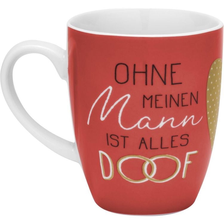 Produktbild: GRUSS & CO Tassen-Set Motiv "Ohne meine Frau ist alles doof