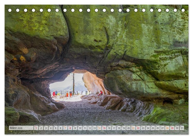Produktbild: S&auml;chsische Schweiz - Wandern durch das Elbsandsteingebirge (Tischkalender 2026 DIN A5 quer), CALVENDO Monatskalender