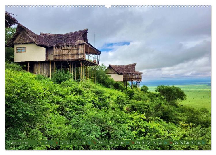 Produktbild: Im Einklang mit der Natur - Soroi Lions Bluff Lodge Kenia (hochwertiger Premium Wandkalender 2026 DIN A2 quer), Kunstdruck in Hochglanz