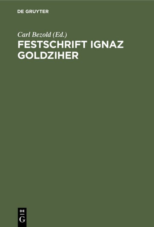 Produktbild: Festschrift Ignaz Goldziher