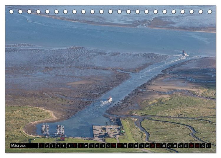 Produktbild: Das Wattenmeer von oben (Tischkalender 2026 DIN A5 quer), CALVENDO Monatskalender