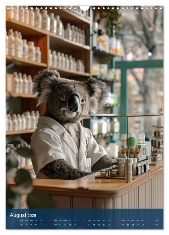 Produktbild: Funny animals in a pharmacist outfit (Wall Calendar 2026 DIN A3 portrait), CALVENDO 12 Month Wall Calendar