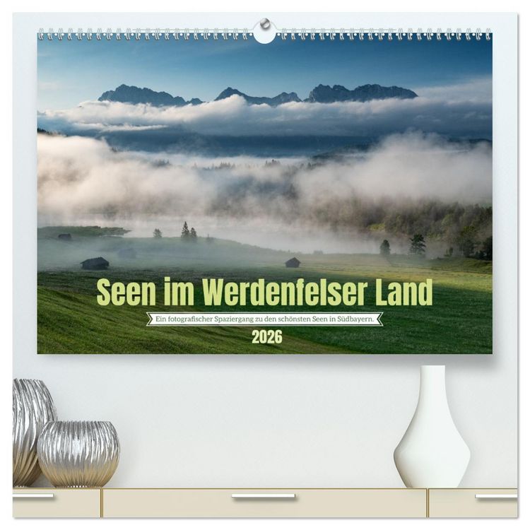 Produktbild: Seen im Werdenfelser Land (hochwertiger Premium Wandkalender 2026 DIN A2 quer), Kunstdruck in Hochglanz