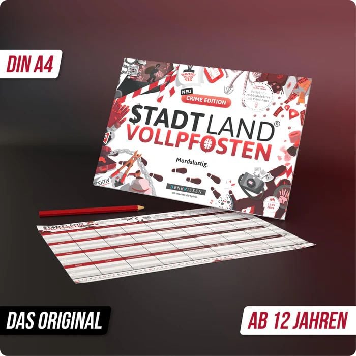 Produktbild: DENKRIESEN - STADT LAND VOLLPFOSTEN&reg; - CRIME EDITION "Mordslustig." - A4