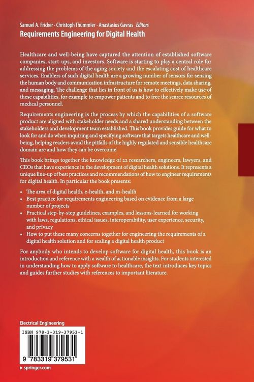 Produktbild: Requirements Engineering for Digital Health