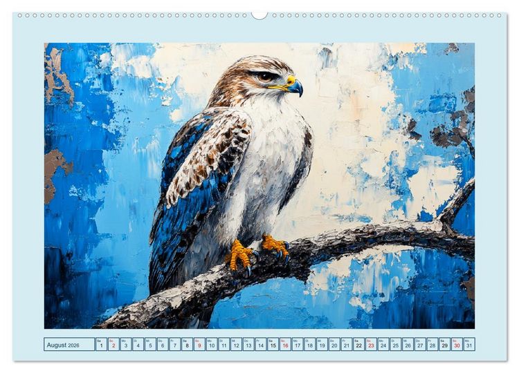 Produktbild: Greifv&ouml;gel. Majest&auml;tische Luftakrobaten in &Ouml;loptik (hochwertiger Premium Wandkalender 2026 DIN A2 quer), Kunstdruck in Hochglanz