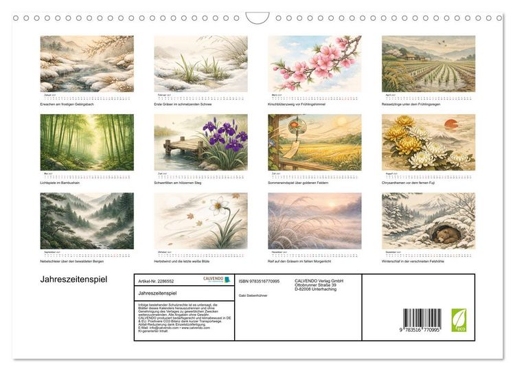 Produktbild: Jahreszeitenspiel (Wandkalender 2027 DIN A3 quer), CALVENDO Monatskalender