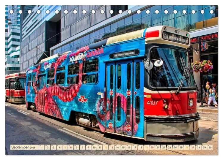 Produktbild: Durch die Welt mit der Stra&szlig;enbahn (Tischkalender 2026 DIN A5 quer), CALVENDO Monatskalender