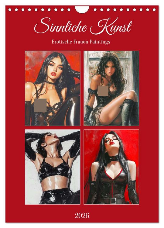 Produktbild: Sinnliche Kunst. Erotische Frauen Paintings (Wandkalender 2026 DIN A4 hoch), CALVENDO Monatskalender