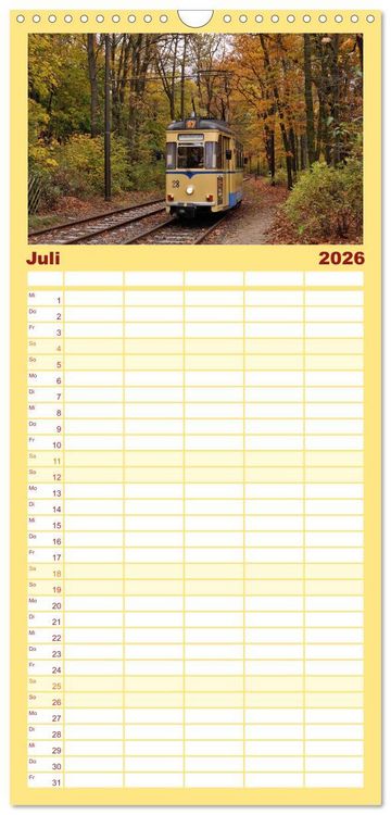 Produktbild: Familienplaner 2026 - Auf Gleisen durch Berlin mit 5 Spalten (Wandkalender, 21 x 45 cm) CALVENDO