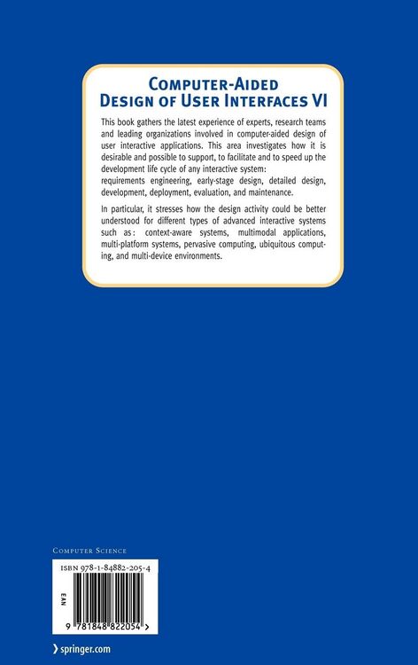 Produktbild: Computer-Aided Design of User Interfaces VI