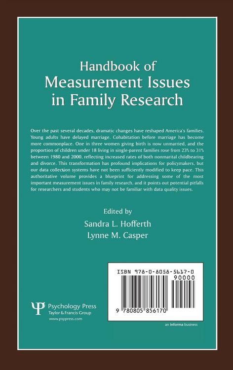 Produktbild: Handbook of Measurement Issues in Family Research