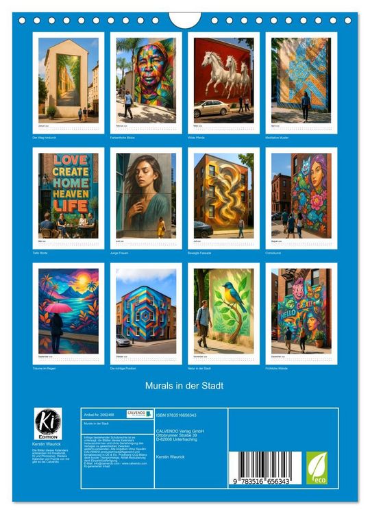 Produktbild: Murals in der Stadt (Wandkalender 2026 DIN A4 hoch), CALVENDO Monatskalender