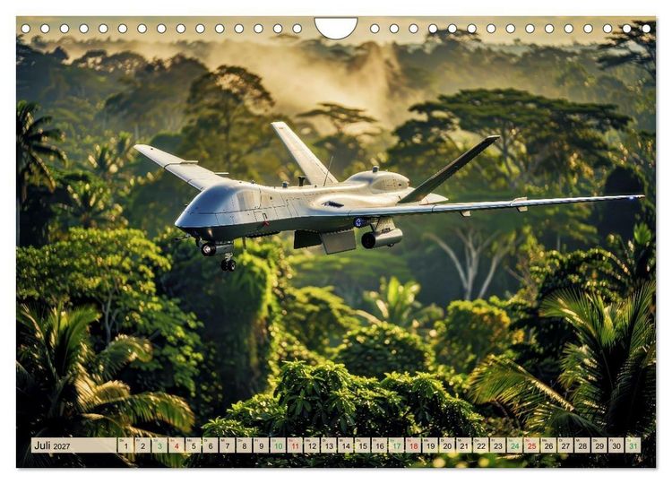 Produktbild: Drohnen - Weltweit (Wandkalender 2027 DIN A4 quer), CALVENDO Monatskalender