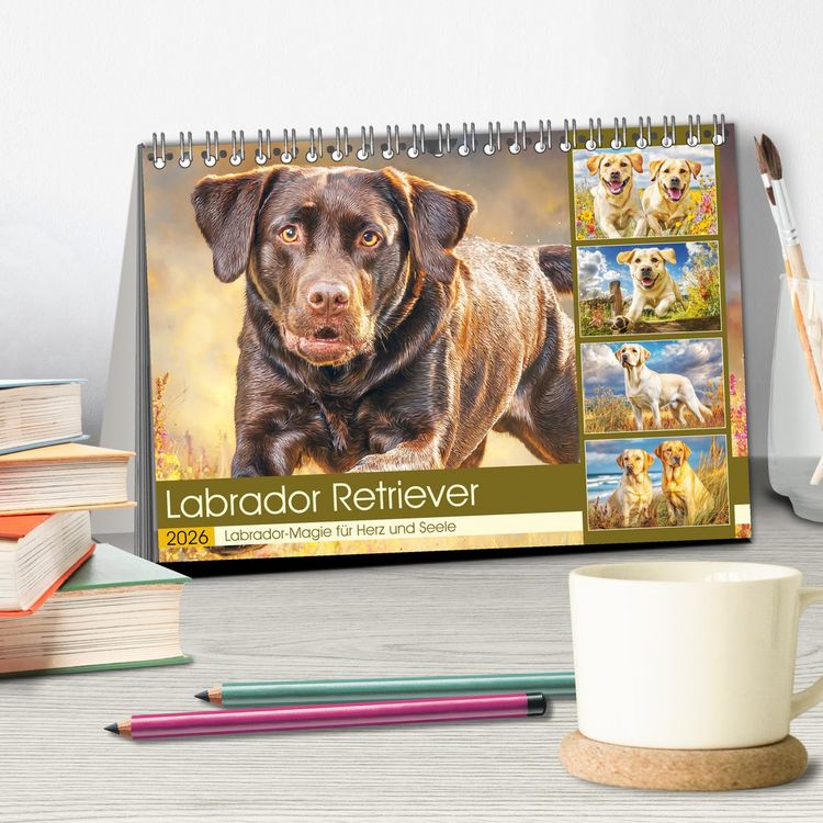 Produktbild: Labrador Retriever. Labrador-Magie f&uuml;r Herz und Seele (Tischkalender 2026 DIN A5 quer), CALVENDO Monatskalender