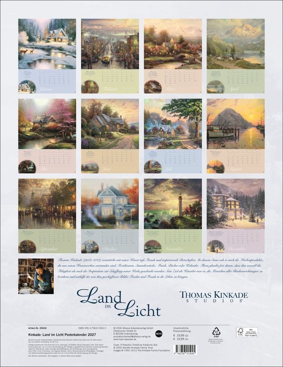 Produktbild: Thomas Kinkade: Land im Licht Kalender 2027