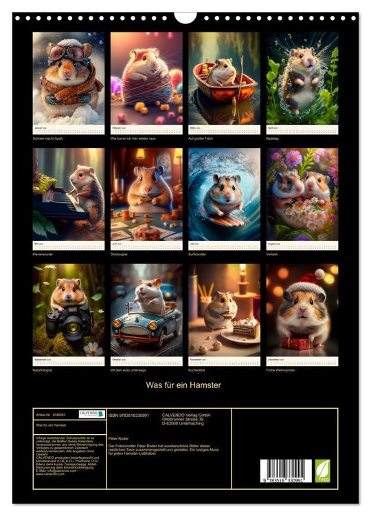 Produktbild: Was f&uuml;r ein Hamster (Wandkalender 2026 DIN A3 hoch), CALVENDO Monatskalender