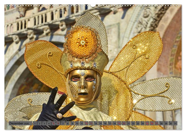 Produktbild: BUNT . PR&Auml;CHTIG . FARBENFROH . Das ist der Karneval in Venedig (Wandkalender 2026 DIN A2 quer), CALVENDO Monatskalender