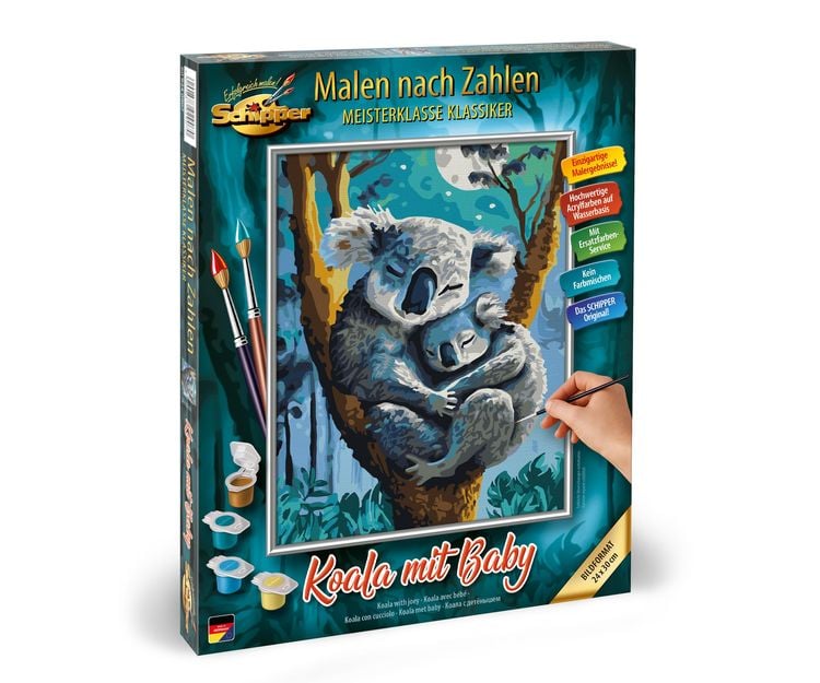 Schipper 609240907 - Malen nach Zahlen, Koala mit Baby, 24x30cm