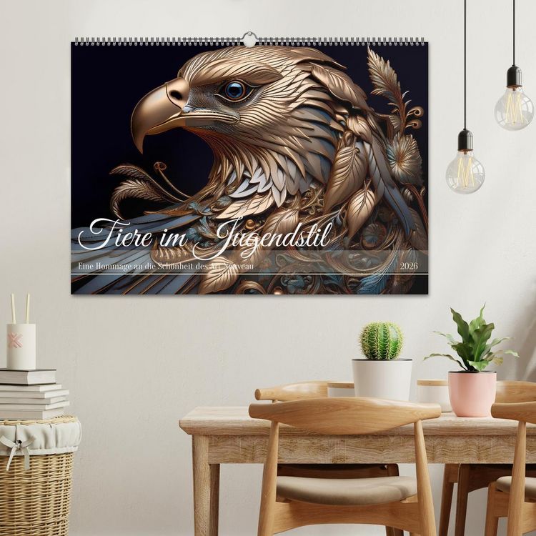Produktbild: Tiere im Jugendstil - Eine Hommage an die Sch&ouml;nheit des Art Nouveau (Wandkalender 2026 DIN A2 quer), CALVENDO Monatskalender