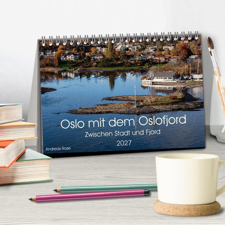 Produktbild: Oslo mit dem Oslofjord (Tischkalender 2027 DIN A5 quer), CALVENDO Monatskalender