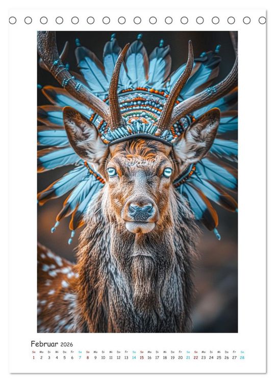 Produktbild: Magische Tiergeister (Tischkalender 2026 DIN A5 hoch), CALVENDO Monatskalender