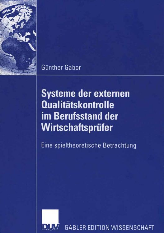 Produktbild: Systeme der externen Qualit&auml;tskontrolle im Berufsstand der Wirtschaftspr&uuml;fer