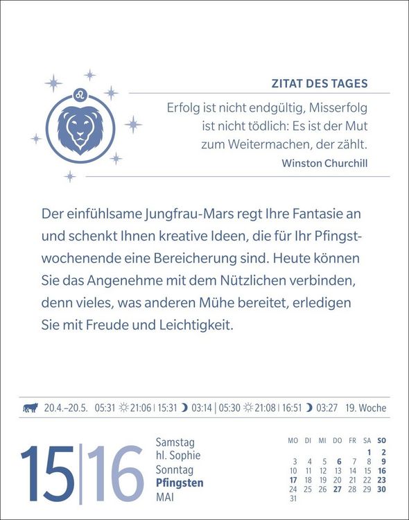 Produktbild: L&ouml;we Sternzeichenkalender 2027 - Tagesabrei&szlig;kalender - Ihr Horoskop f&uuml;r jeden Tag