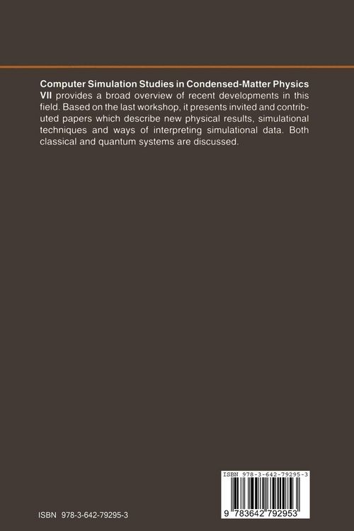 Produktbild: Computer Simulation Studies in Condensed-Matter Physics VII