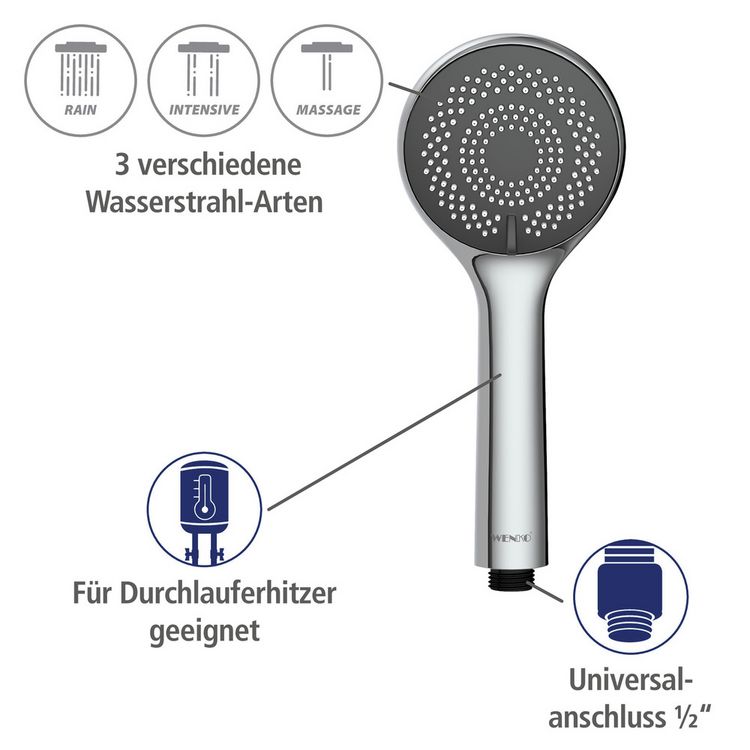 Produktbild: Duschkopf &Oslash; 9,5 cm, Universal-Handbrause