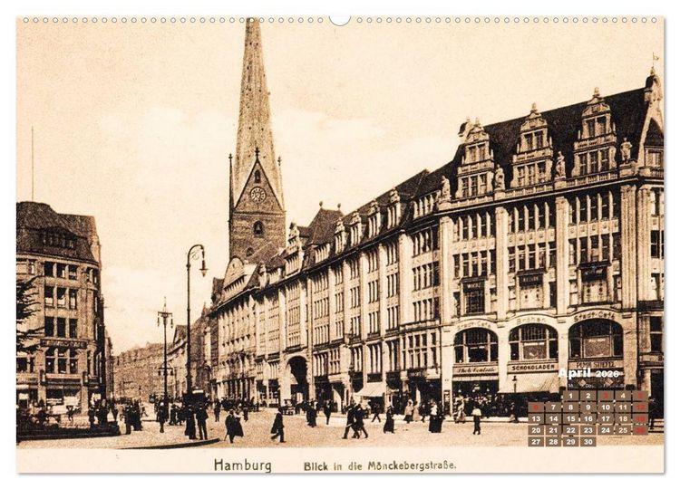 Produktbild: Gr&uuml;&szlig;e aus dem alten Hamburg &ndash; Historische Ansichten der Stadt (Wandkalender 2026 DIN A2 quer), CALVENDO Monatskalender